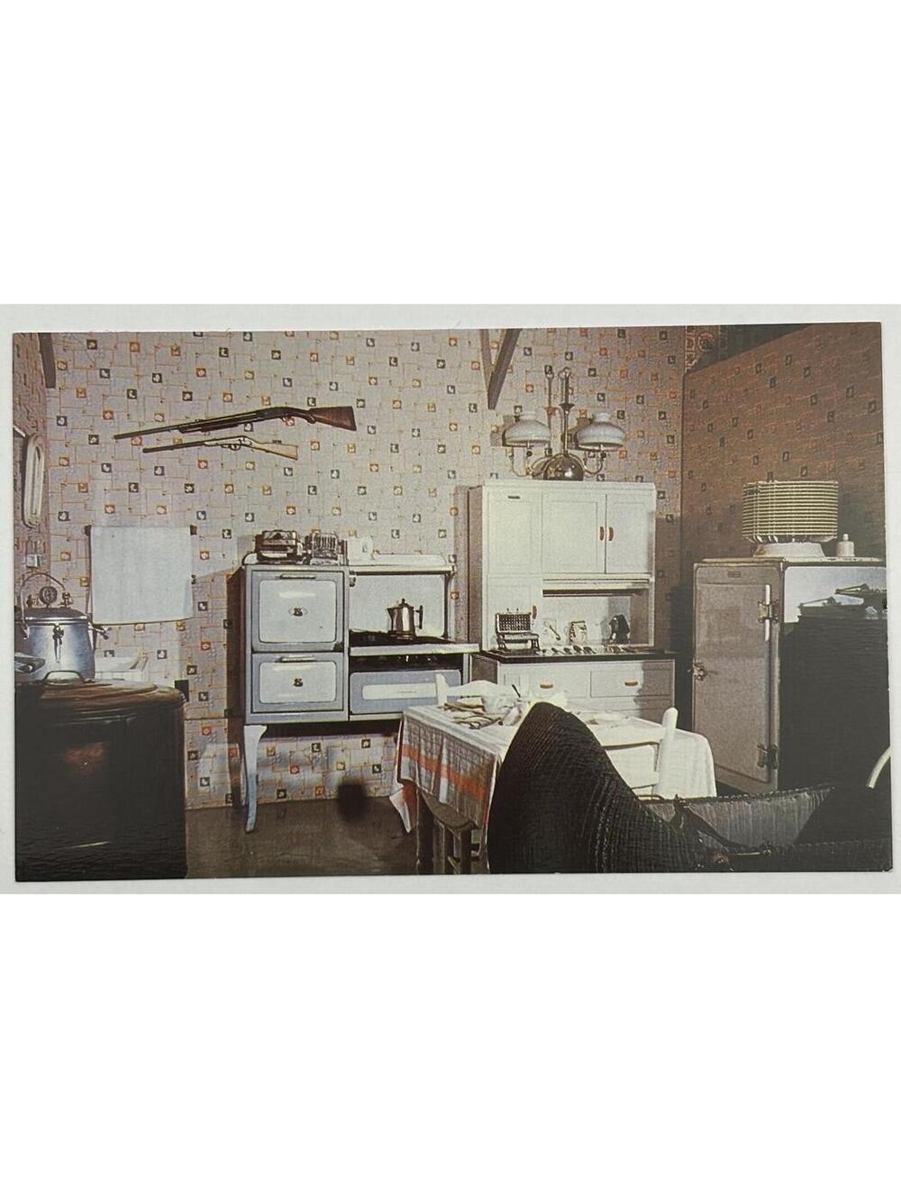 Vintage Pioneer Village Minden Nebraska 1930 Kitchen Chrome Postcard Dexter  E-8